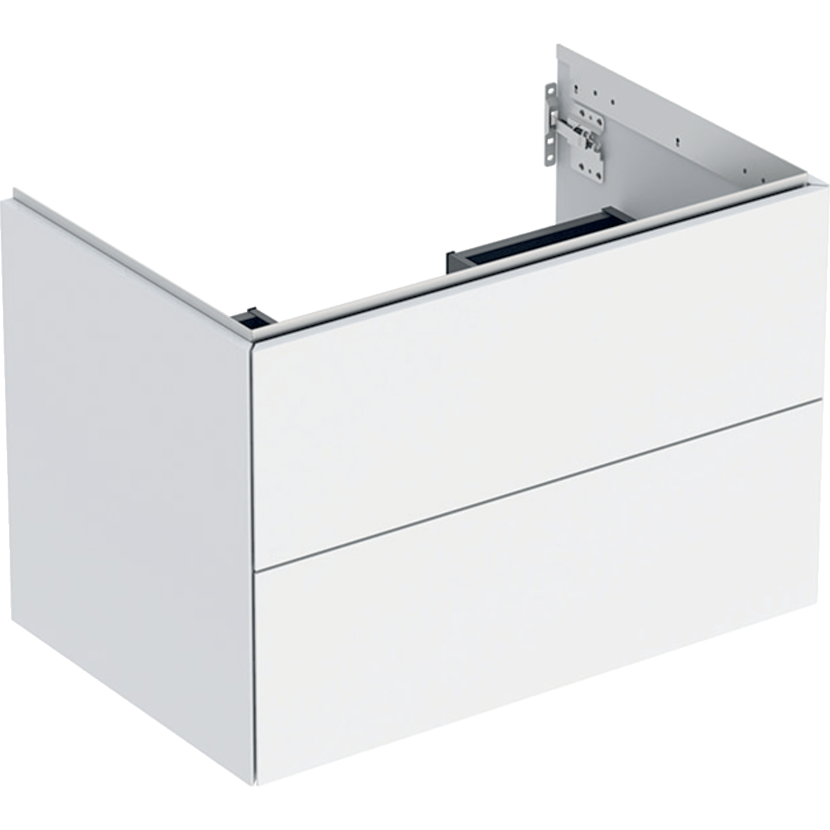 Mueble bajo Geberit serie ONE para lavabo, con dos cajones: Ancho de lavabo=75cm, Blanco, Cubierto mate